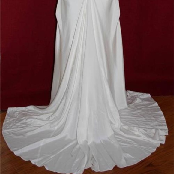 NICOLE MILLER SILK STRAPLESS RUCHED BRIDAL WEDDING GOWN DRESS $1265 FP0001 - Picture 7 of 10